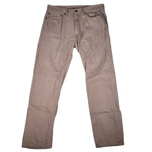 Levis 505 Jeans Mens 36x32 (Fits 35x31) Beige Regular Straight Khaki Denim